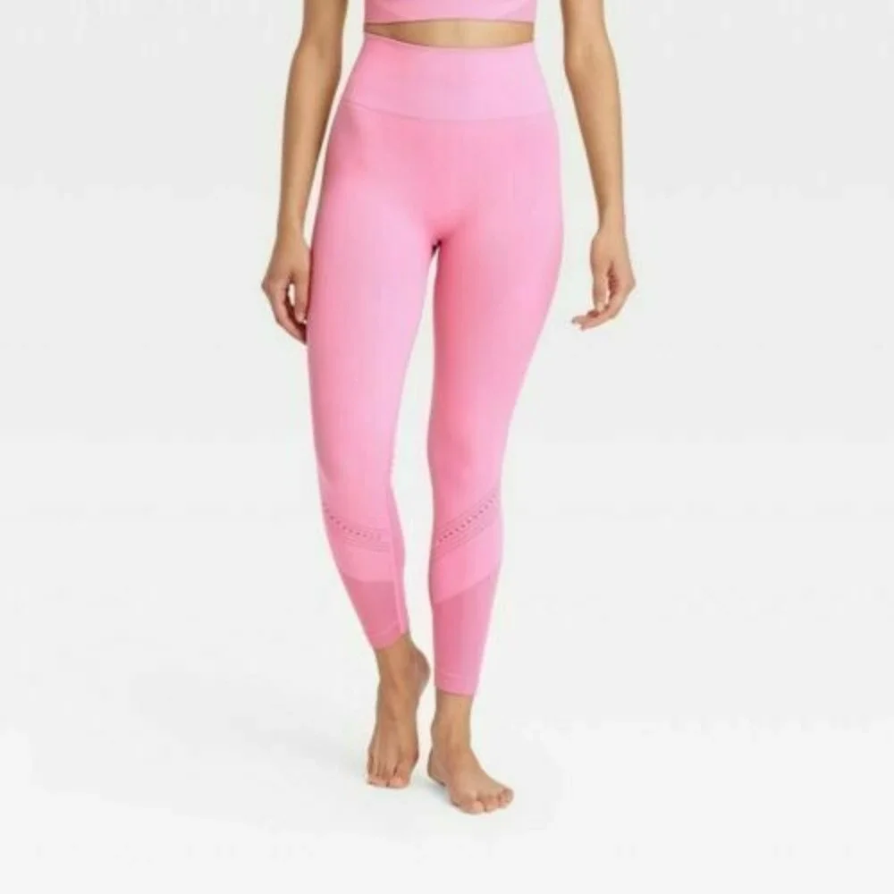 Women's High-Rise Seamless 7/8 Leggings - JoyLab Light Pink XL NWT‎